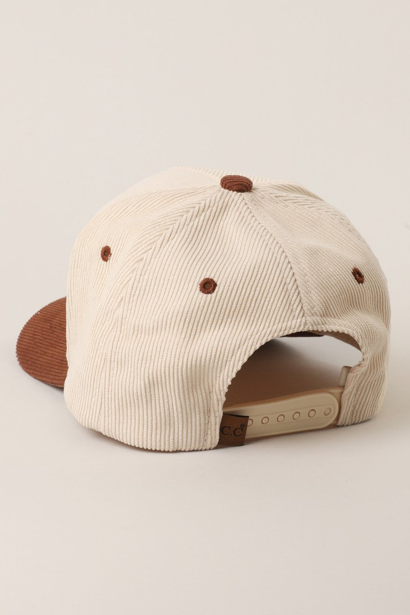 Cowgirl on the Block - Embroidered Corduroy Trucker Hat