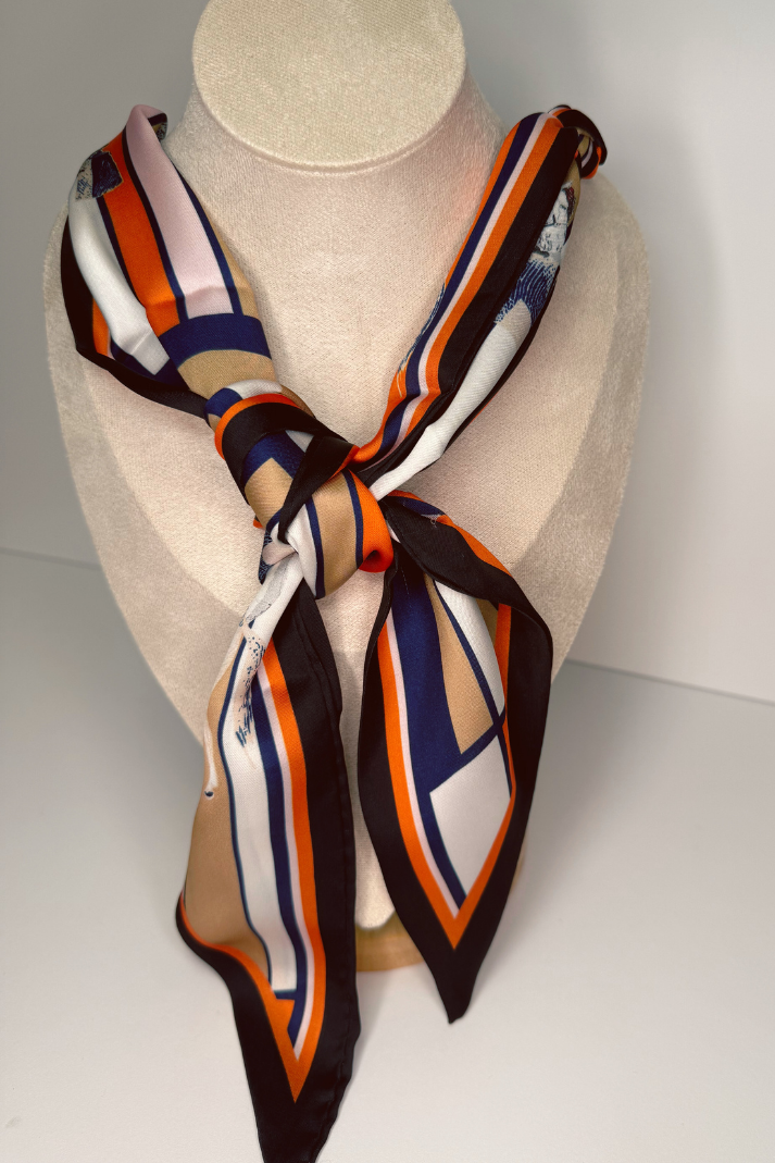 Charm Necklace Scarf - Western Inspired, Vintage Key