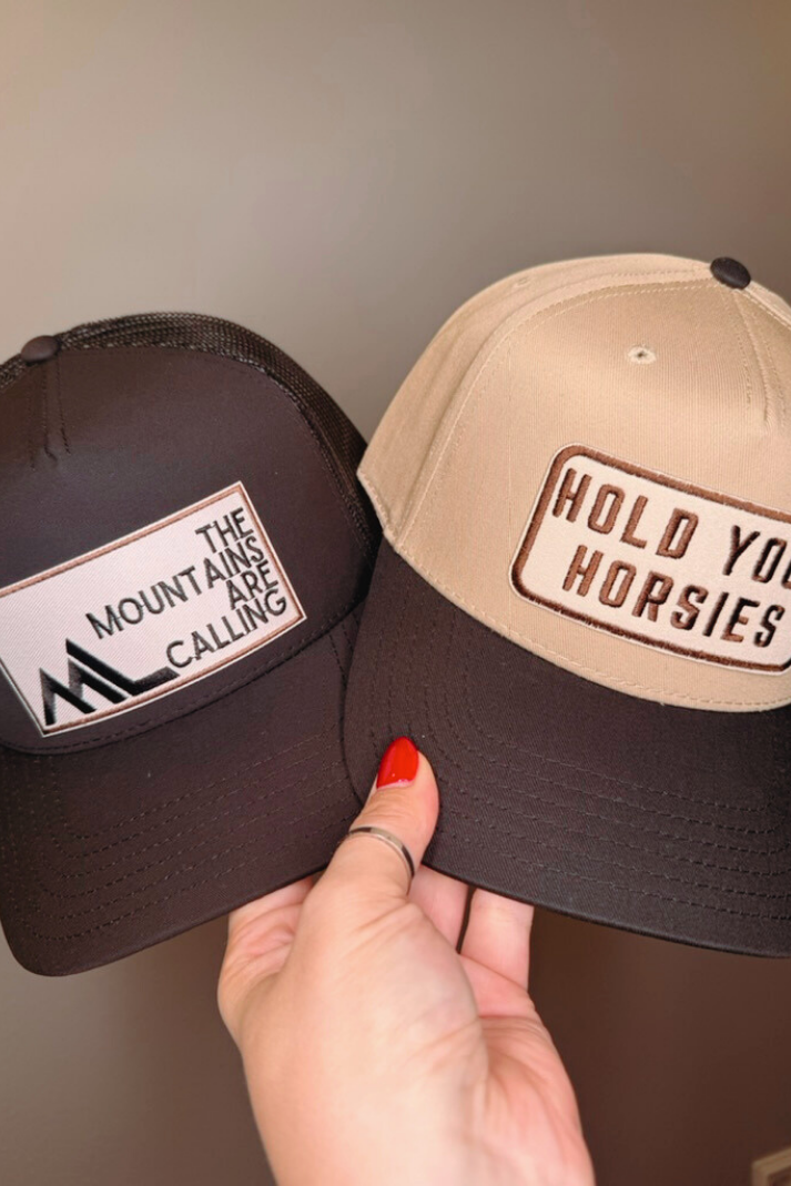Hold Your Horsies - Embroidered Patch on Structured Trucker Hat