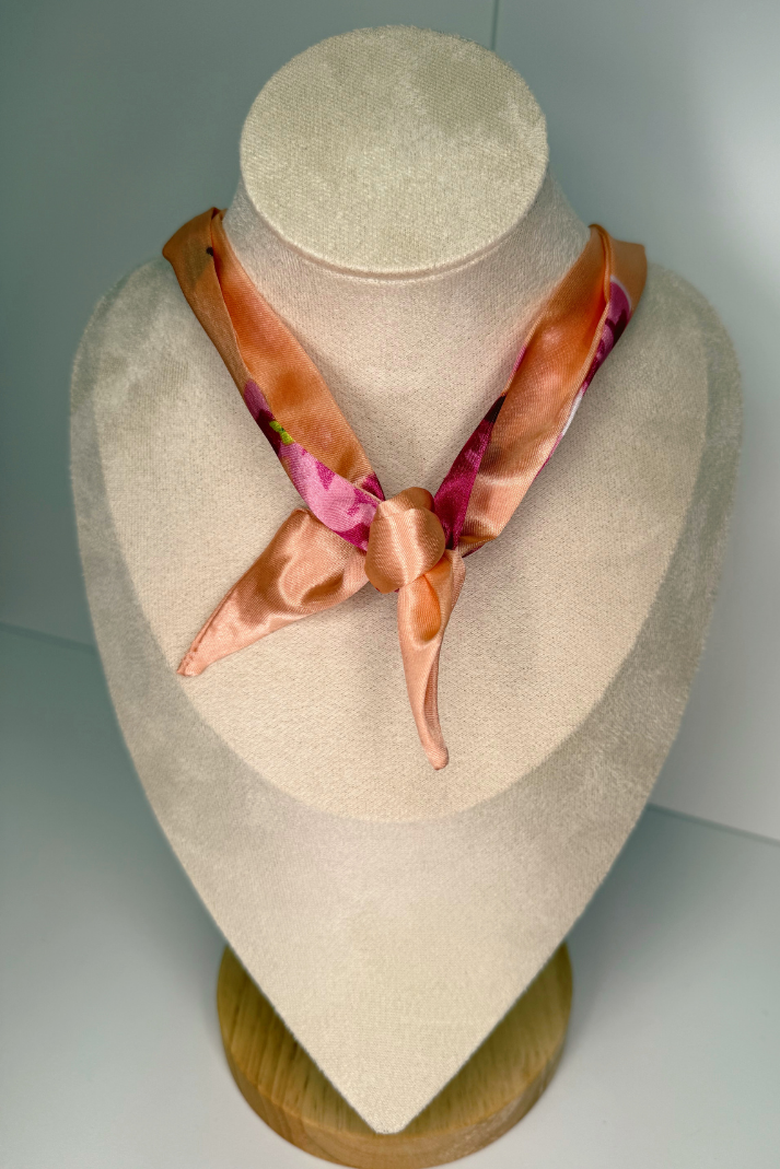 Charm Necklace Scarf - Western Inspired, Gold Heart