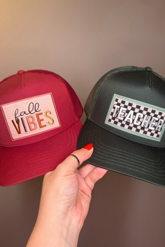 TEACHER - Embroidered Patch on Structured Trucker Hat