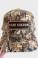 STAY GOLDEN Embroidered Patch on Camo Structured Cap