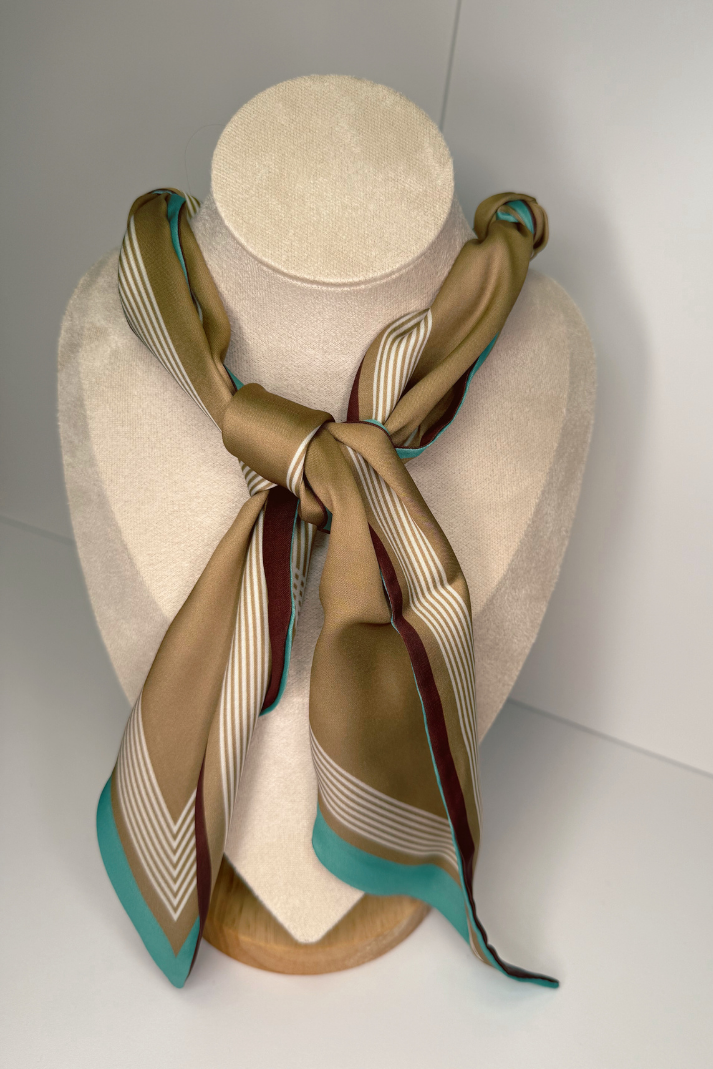 Charm Necklace Scarf - Western Inspired, Heart Charm