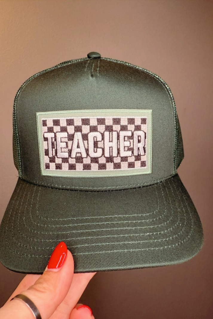 TEACHER - Embroidered Patch on Structured Trucker Hat