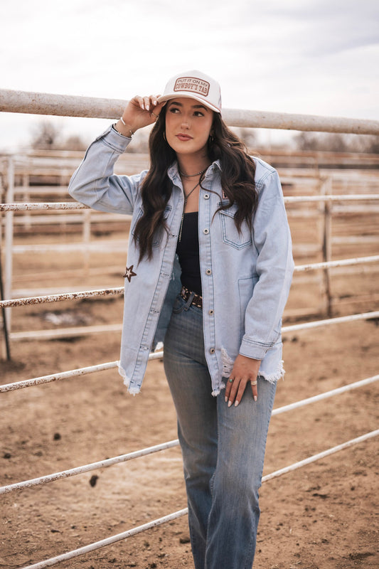 PUT IT ON MY COWBOY'S TAB // Embroidered Patch on Checkered Hat