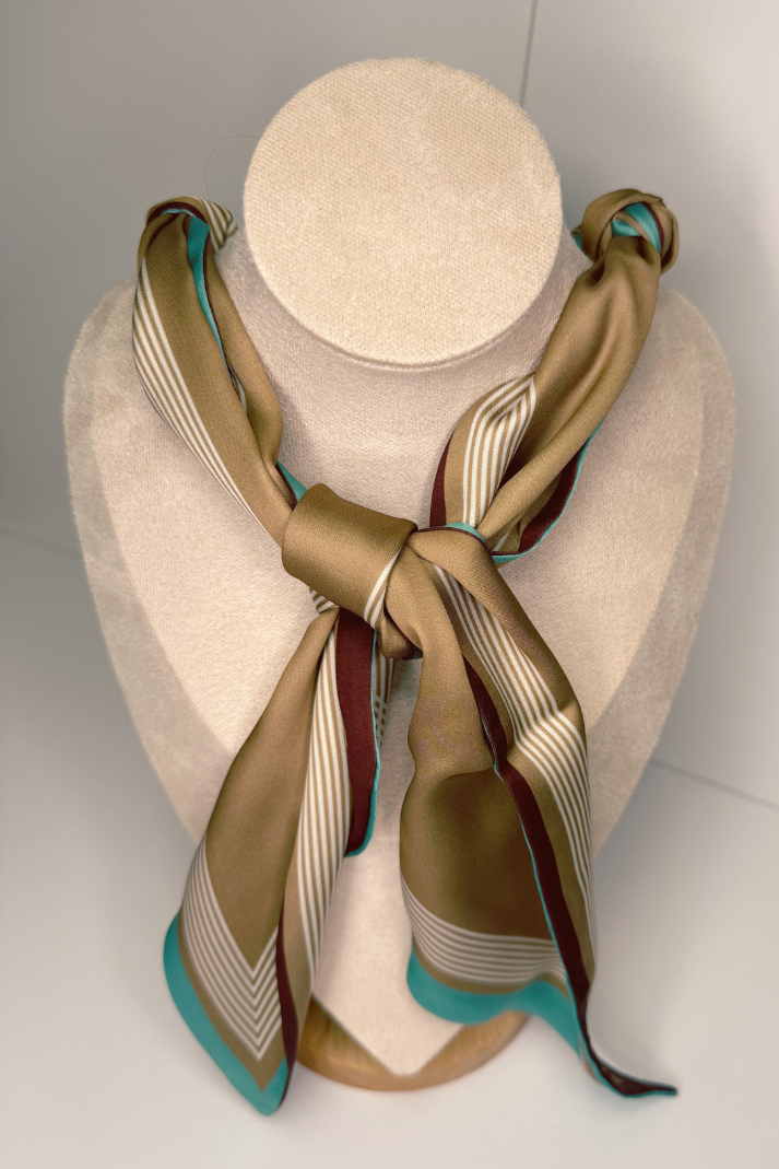 Charm Necklace Scarf - Western Inspired, Heart Charm