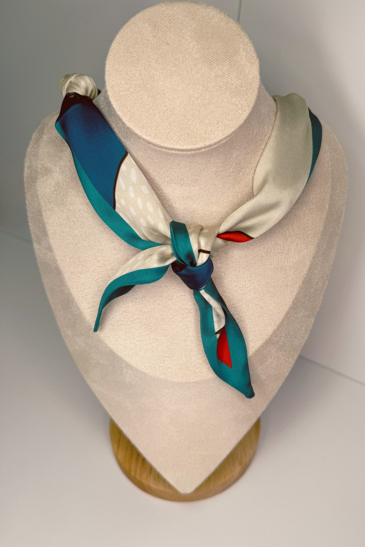 Charm Necklace Scarf - Western, Black Heart