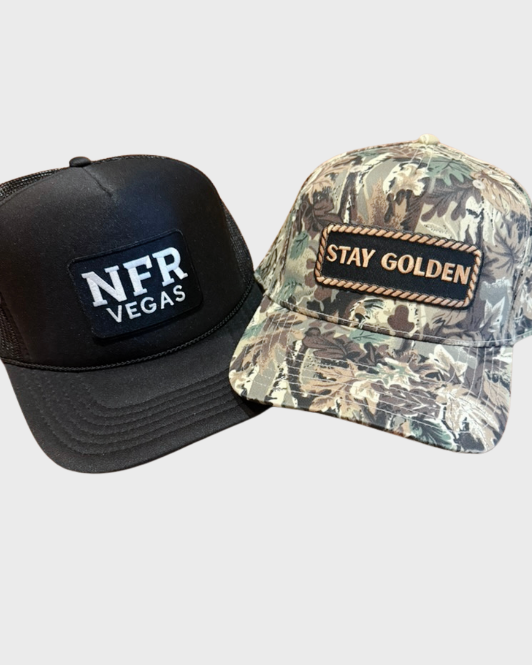 NFR Vegas  - Embroidered  Patch on Black Trucker Hat