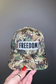 FREEDOM Embroidered Patch on Camo Structured Cap