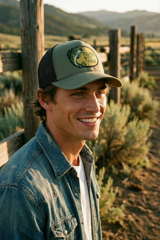 Fisher of Men - Embroidered Patch on Structured Hat