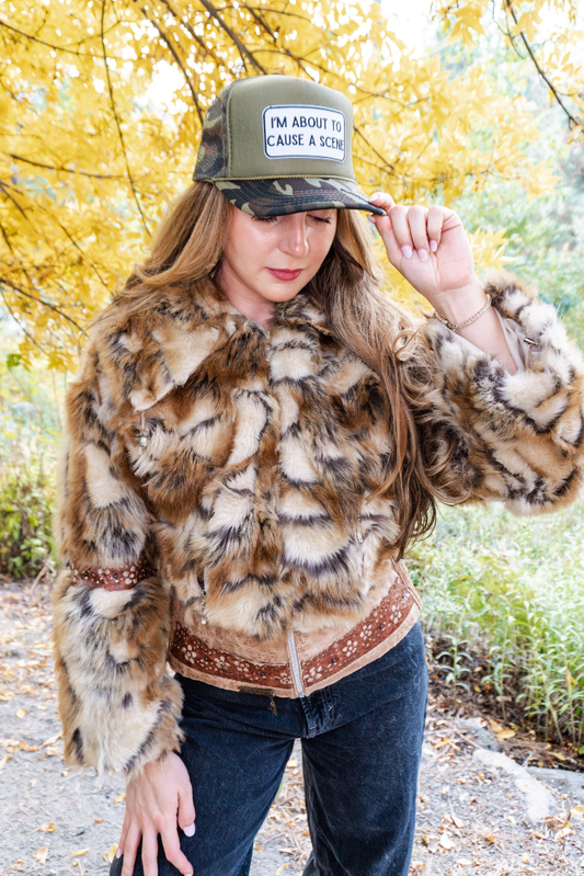 About to Cause a Scene - Embroidered  Patch on Trucker Hat