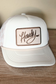 HOWDY on Neutral Hat - Checkered Mesh Trucker Hat