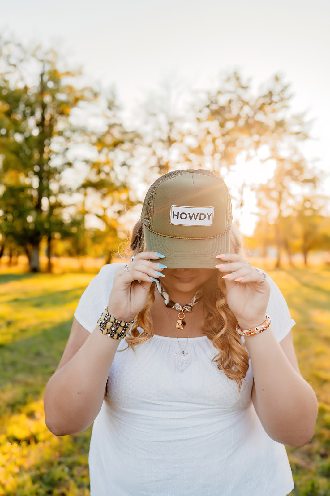 HOWDY - Embroidered  Patch on Trucker Hat