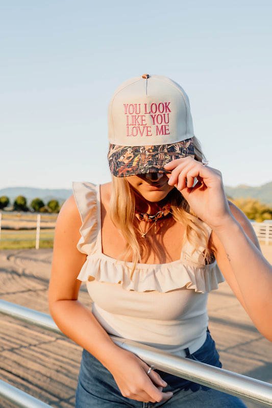 You Look Like You Love Me Embroidered Hat - Camo