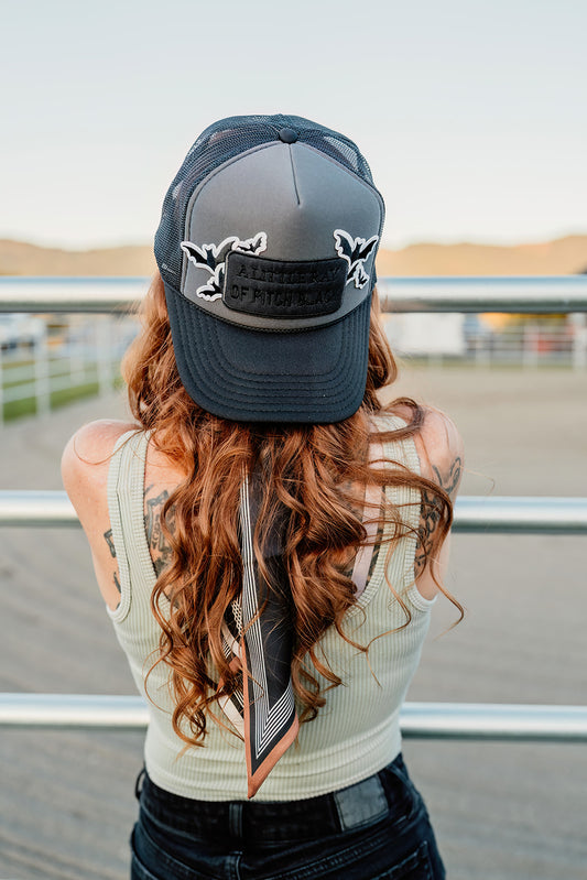 A Little Ray Of Pitch Black - Embroidered  Patch on Trucker Hat