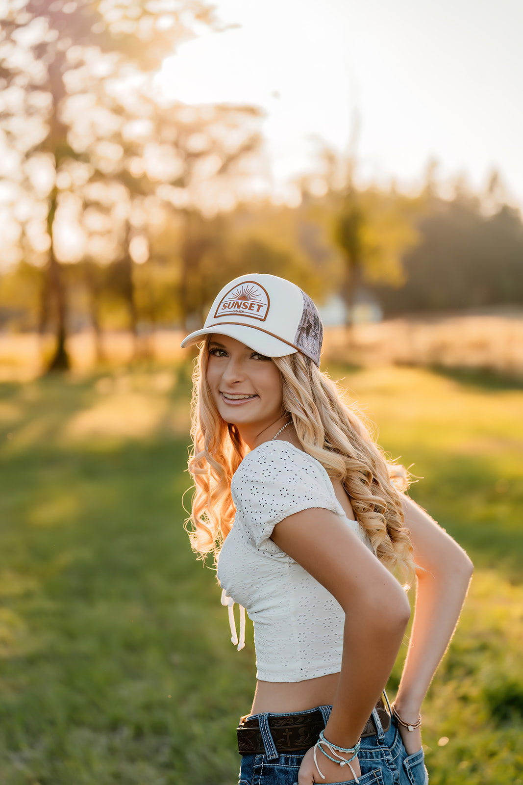 Sunset Chaser -  Embroidered  Patch on Trucker Hat