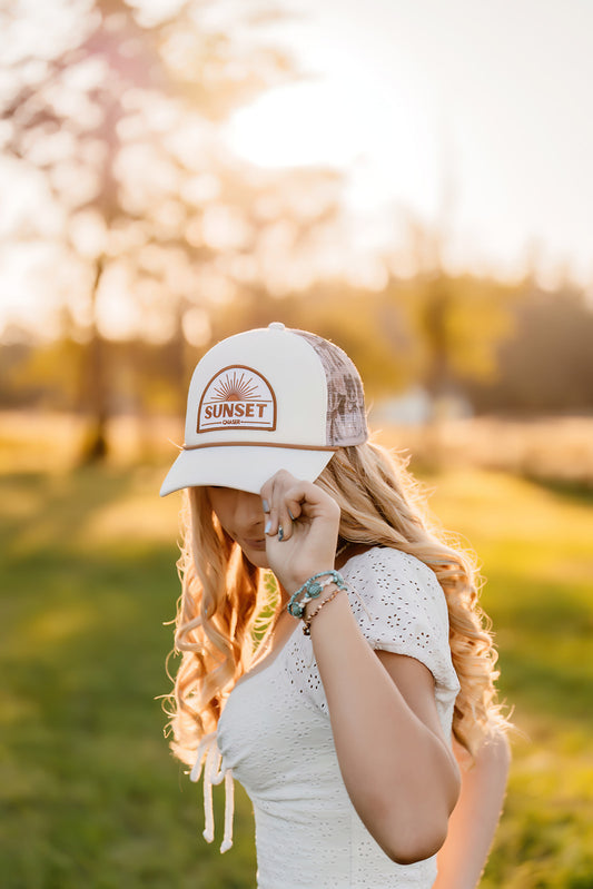 Sunset Chaser -  Embroidered  Patch on Trucker Hat