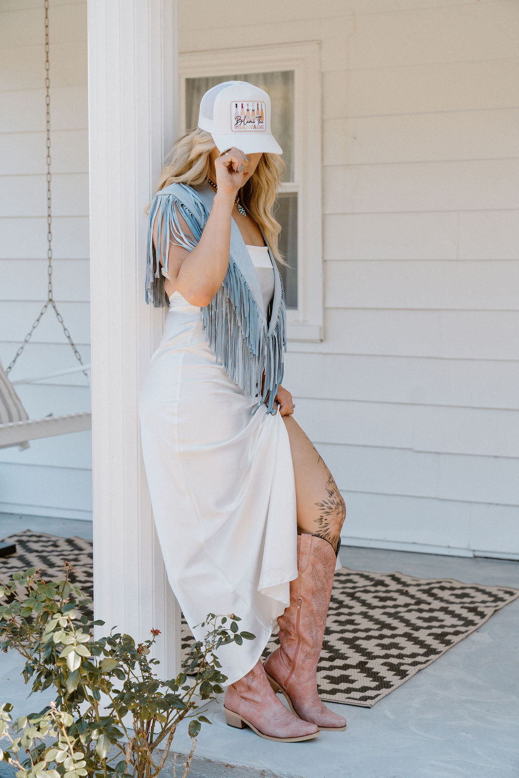 Blame The Champagne  - Embroidered Patch on Structured Trucker Hat