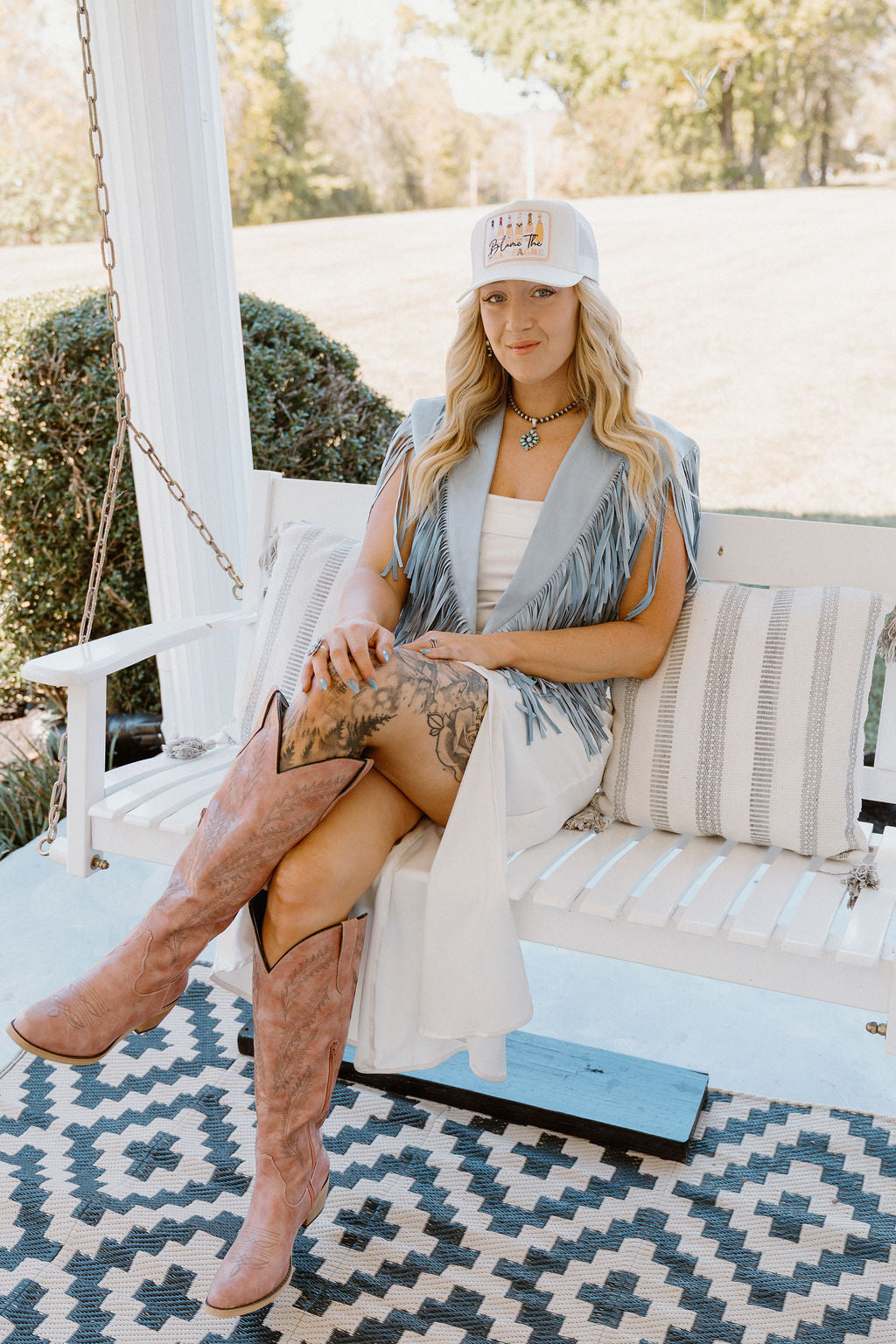 Blame The Champagne  - Embroidered Patch on Structured Trucker Hat